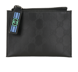Gucci GG Supreme Small Zip Around Wallet,Canvas,Black,780713534563,B/DB,3*